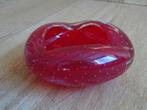 Vintage rode glas spijkerglas asbak rood art glass glaskunst, Verzamelen, Ophalen of Verzenden, Huis en Inrichting