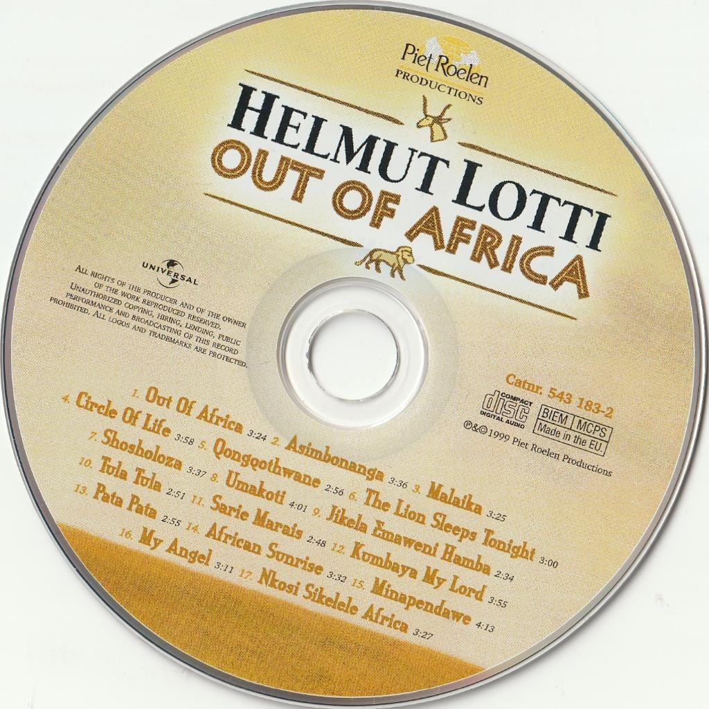 Helmut lotti out of africa cd nieuw zonder hoes 16 nummers, Cd's en Dvd's, Ophalen of Verzenden, Zo goed als nieuw