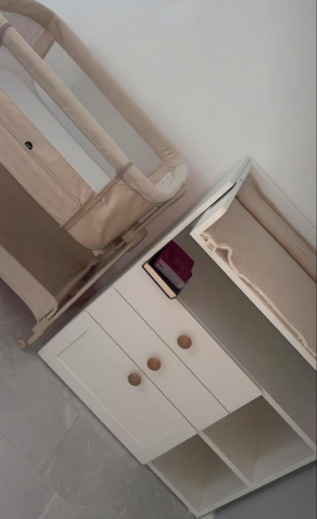 Baby verschoontafel met lades & co-sleeper, Kinderen en Baby's, Kinderkamer | Commodes en Kasten, Zo goed als nieuw, Commode, 90 tot 105 cm