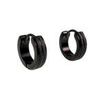 13mm x 4mm Oorbellen Unisex Zwart PVD-gecoat RVS Oorringen, Sieraden, Tassen en Uiterlijk, Oorbellen, Overige materialen, Hangers