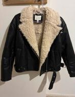 Leren jas met wol H&M - Maat M, Ophalen, Zo goed als nieuw, Maat 38/40 (M), Zwart