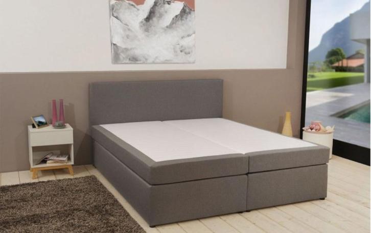 Boxspring Fiona 180 x 200, Huis en Inrichting, Slaapkamer | Boxsprings, Nieuw, 180 cm, 200 cm, Tweepersoons, Grijs, Ophalen of Verzenden