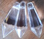 3 stuks helder glas kristal pegels.  35,4x11,9 mm, Ophalen of Verzenden, Nieuw, Hanger