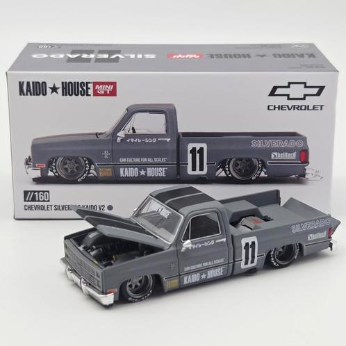 Mini gt 1980 Chevrolet Silverado Kaido V2, grey, Hobby en Vrije tijd, Modelauto's | Overige schalen, Nieuw, Ophalen of Verzenden