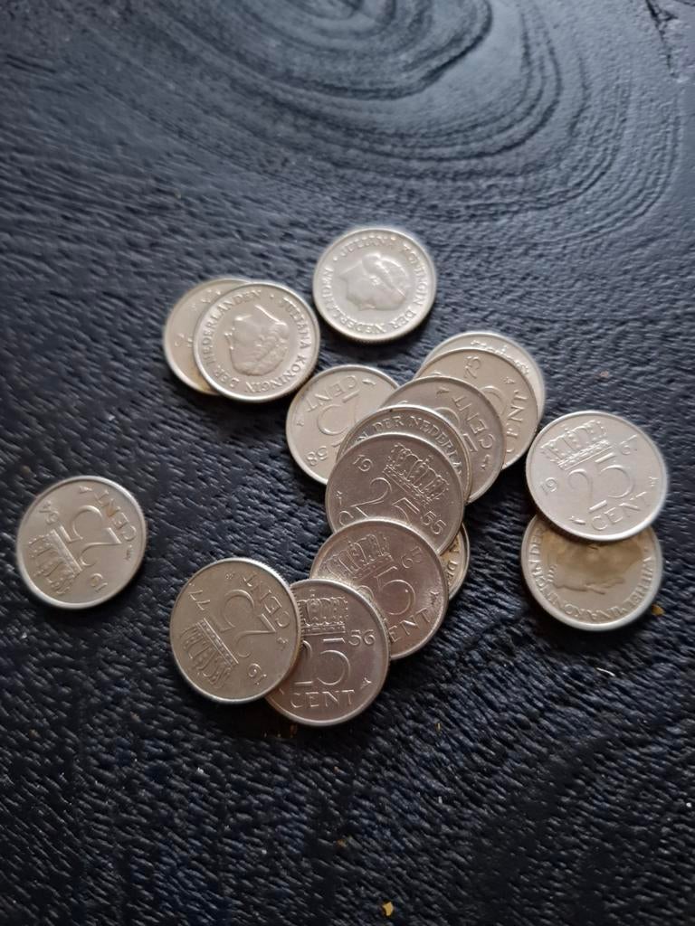 Complete serie kwartjes Koningin Juliana, Postzegels en Munten, Munten | Nederland, Ophalen, Koningin Juliana, 25 cent, Losse munt