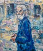 Schilderij acryl van oude man, Ophalen of Verzenden