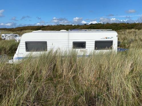 Hobby Prestige 560 UK, Caravans en Kamperen, Caravans, Particulier, tot en met 5, Rondzit, Hobby, Dwarsbed, Omvormbare zithoek