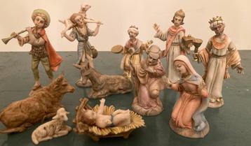 Oude italiaanse kerststal pastel beschikbaar voor biedingen