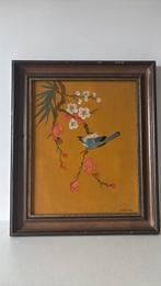 Vogeltje bloesem japans schilderij, Antiek en Kunst, Kunst | Schilderijen | Klassiek, Verzenden