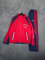 Vintage Adidas Trainingspak L Rood Blauw Jas Broek, Maat 52/54 (L), Blauw, ., Ophalen of Verzenden