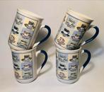 Vier porseleinen koffiekopjes, bekers van Churchill England, Huis en Inrichting, Keuken | Servies, Ophalen of Verzenden, Porselein