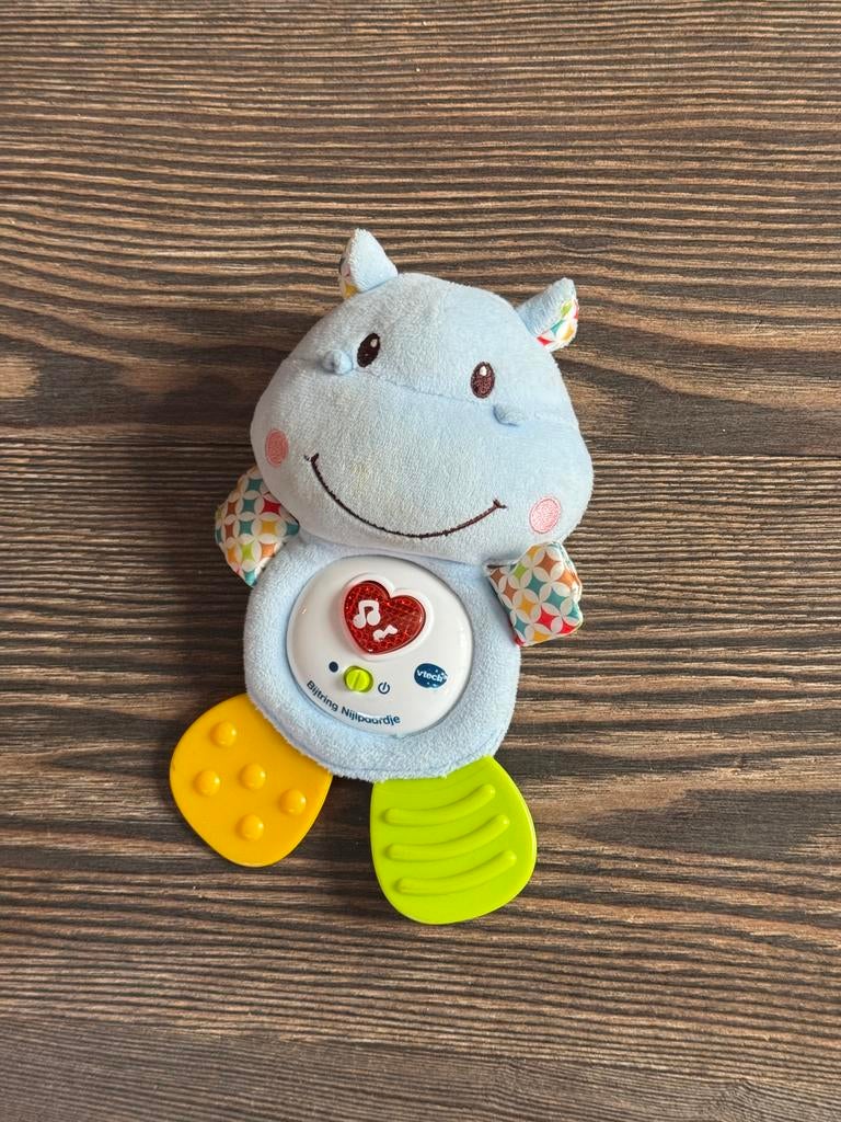 Vtech Bijtring Nijlpaard met Geluid, Ophalen of Verzenden, Gebruikt, Rammelaar, Met geluid