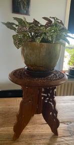 Houtsnijwerk, India antiek, plantentafel, bijzettafel, Ophalen of Verzenden
