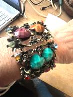 Vintage Armband Aanpasbaar, Staal, Ophalen of Verzenden, Zo goed als nieuw, Met edelsteen