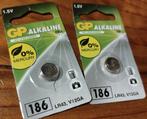 Knoopcel batterijen 2x - LR43 - GP Batteries Alkaline Cell, Ophalen of Verzenden, Nieuw