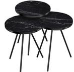 Bijzettafel Nordin - Set van 3 - Rond, 45 tot 60 cm, Overige materialen, Minder dan 55 cm, Rond