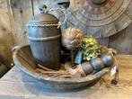 Grote oude houten schaal, Rond, Nvt, Hout, Nieuw