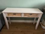 Landelijke witte sidetable met 2 lademanden., Huis en Inrichting, Ophalen, 100 tot 150 cm, Overige houtsoorten, Landelijk