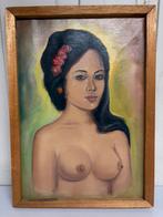 Schilderij dame bali naakt, Antiek en Kunst, Ophalen of Verzenden