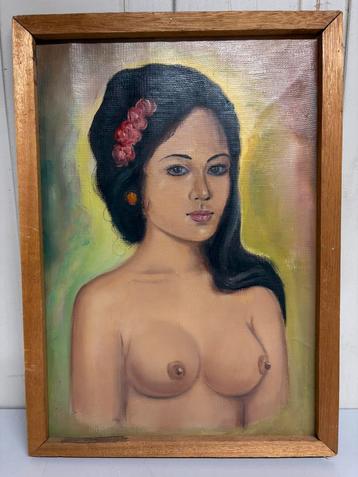 Schilderij dame bali naakt beschikbaar voor biedingen