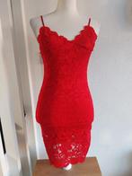 Rood kanten jurkje Amisu maat 34, Kleding | Dames, Ophalen of Verzenden, Zo goed als nieuw, Maat 36 (S), Boven de knie