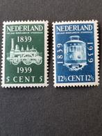 Nvph 325-326 spoorwegen 1939 POSTFRIS, Postzegels en Munten, Postzegels | Nederland, Ophalen of Verzenden, T/m 1940, Postfris