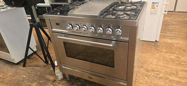 90 cm Boretti rvs gasfornuis met garantie, Witgoed en Apparatuur, Fornuizen, Zo goed als nieuw, Vrijstaand, Gas, 5 kookzones of meer