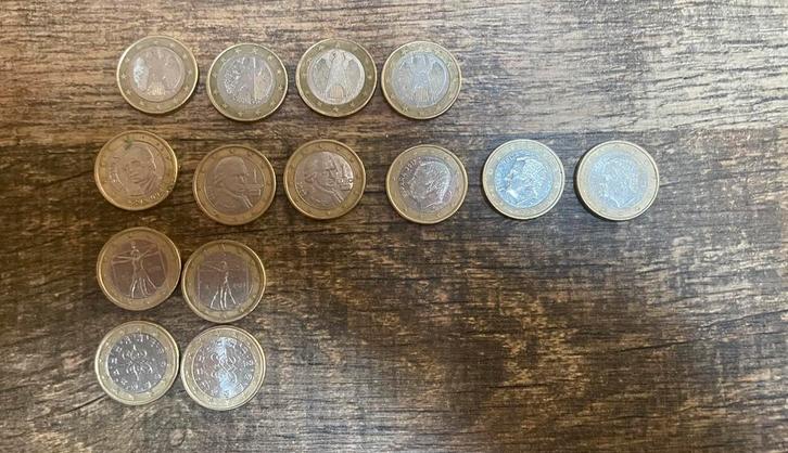 Verschillende 1 euromunten, Postzegels en Munten, Munten | Europa | Euromunten, 2 euro, Ophalen of Verzenden