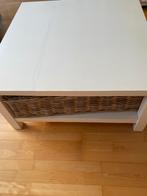 Salontafel met 2 rieten opbergmandjes, Huis en Inrichting, Tafels | Salontafels, Ophalen, Gebruikt, Vierkant, 50 tot 100 cm