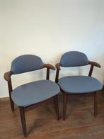 2 Koehoorn teak stoelen De Ploeg stof Tijsseling, Hout, Twee, Nieuw, Ophalen of Verzenden