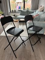 2x IKEA Franklin Barkruk Opklapbaar 74cm, Huis en Inrichting, Stoelen, Gebruikt, Twee, Zwart, Ophalen of Verzenden