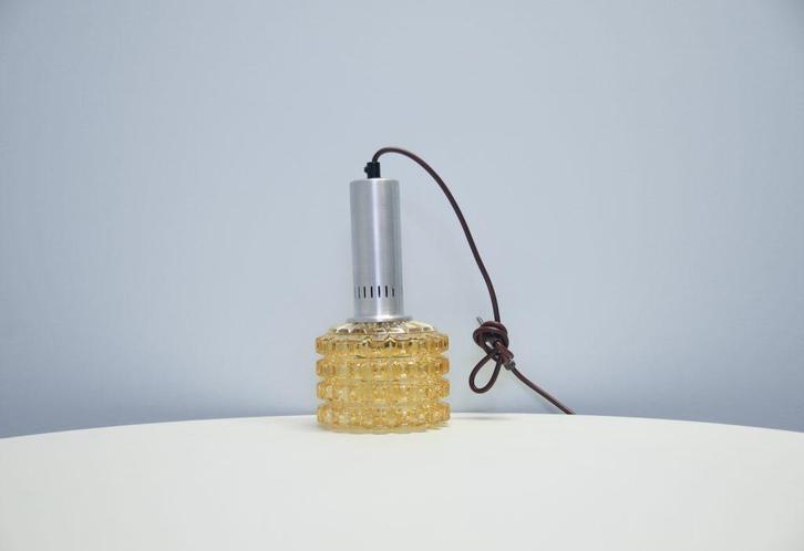 parelmoer glazen hanglamp, Huis en Inrichting, Lampen | Hanglampen, Gebruikt, Minder dan 50 cm, Glas, Metaal, Ophalen of Verzenden