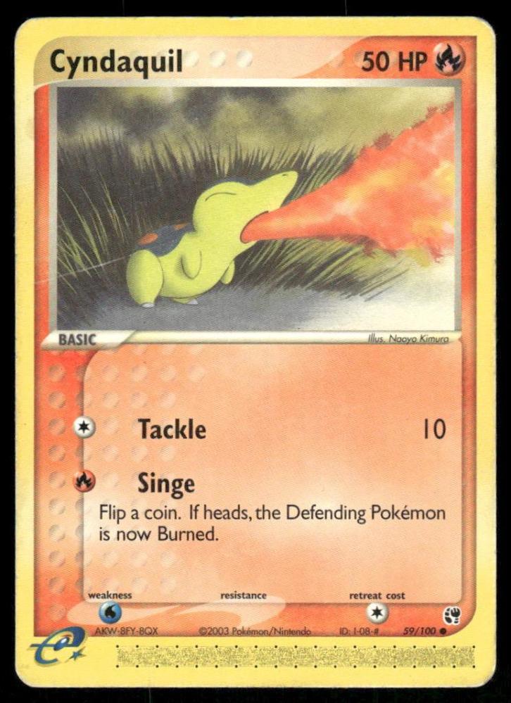 Cyndaquil 59/100 - Sandstorm, Hobby en Vrije tijd, Verzamelkaartspellen | Pokémon, Gebruikt, Verzenden