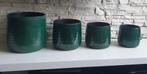Mooie Serie 4 groene bloempot Mica Decorations Floyd, Aardewerk of Porselein, Ophalen of Verzenden, Zo goed als nieuw, Minder dan 50 cm