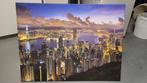 Canvas Skyline Hong Kong muurdecoratie, Huis en Inrichting, Woonaccessoires | Schilderijen, Tekeningen en Foto's, Nieuw, Schilderij