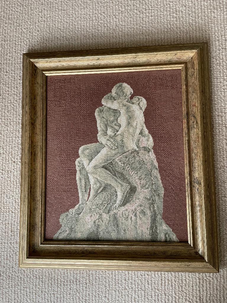 DE KUS VAN RODIN geborduurd Wiehler Gobelin, Huis en Inrichting, Woonaccessoires | Schilderijen, Tekeningen en Foto's, Schilderij