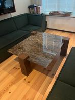Unieke salontafel, bruin marmer. Gemaakt door meubelmaker., Ophalen, Overige materialen, 100 tot 150 cm, Design