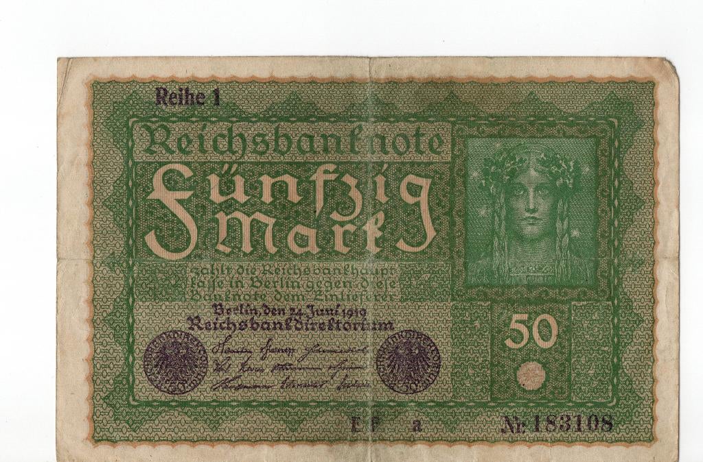 Duitsland 50 mark  1919, Verzenden, Duitsland, Los biljet