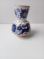 Greece Vintage Blauwe Vaas met Bloemen in 24 k goud, Huis en Inrichting, Blauw, Aardewerk of Porselein, Ophalen of Verzenden, Zo goed als nieuw