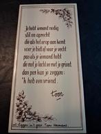 Toon Hermans gedichten tegel, Huis en Inrichting, Ophalen of Verzenden