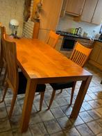 Kersenhouten eettafel met 4 stoelen (zwarte zitting / modern, Ophalen, 50 tot 100 cm, Vijf personen of meer, 150 tot 200 cm