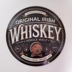 Whiskey Original Irish rond relief reclamebord van metaal, Info@deconoord.nl, Deco Noord, Nieuw, Ophalen of Verzenden
