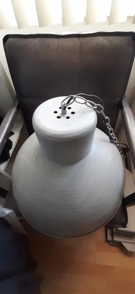 Grote industriële hanglampen (2 stuks), Huis en Inrichting, Lampen | Hanglampen, Gebruikt, Minder dan 50 cm, Metaal, Ophalen