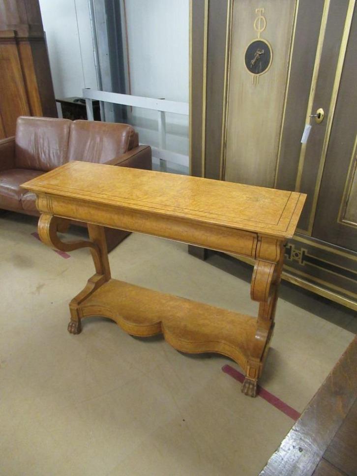 Oer 11324 ANTIEKE berkenwortel gefineerde trumeau, wandtafel, Antiek en Kunst, Antiek | Overige Antiek, Ophalen