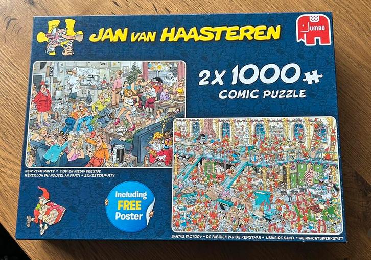 Jan van Haasteren 2 x 1000, Hobby en Vrije tijd, Denksport en Puzzels, Zo goed als nieuw, Legpuzzel, 500 t/m 1500 stukjes, Ophalen of Verzenden