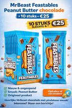 MrBeast Feastables Peanut Butter chocolade – 10 stuks – €25, Ophalen of Verzenden