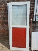 1 kunstof buitendeur met dubbel glas, Ophalen, Gebruikt, 80 tot 100 cm, 200 tot 215 cm