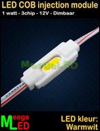 LED Caravan COB injection module 1W - 3 chip – IP54 Warmwit, Ophalen of Verzenden, Nieuw