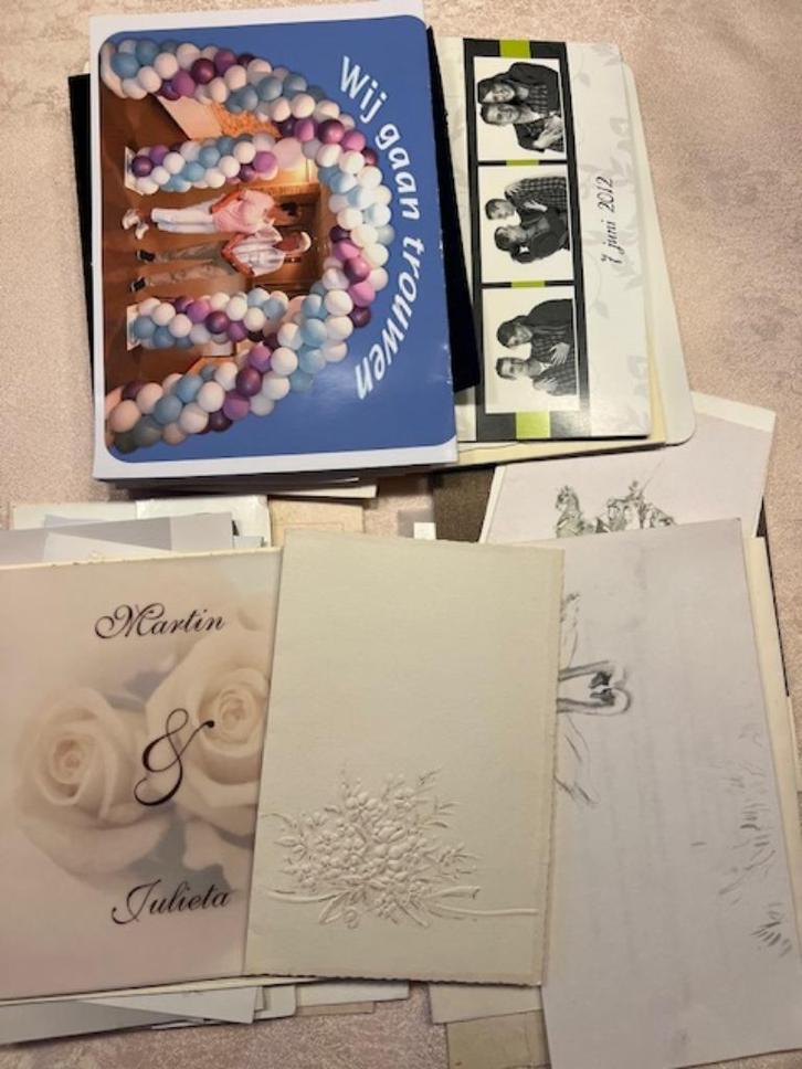 50 trouwkaarten, Verzamelen, Geboortekaartjes en Visitekaartjes, Voor 1970, Ophalen of Verzenden