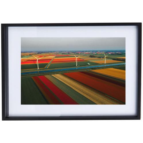Tulpenvelden nederland Poster met Zwarte Lijst, Huis en Inrichting, Woonaccessoires | Schilderijen, Tekeningen en Foto's, Zo goed als nieuw